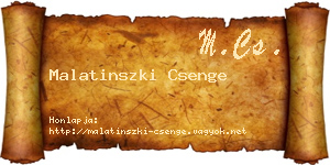 Malatinszki Csenge névjegykártya